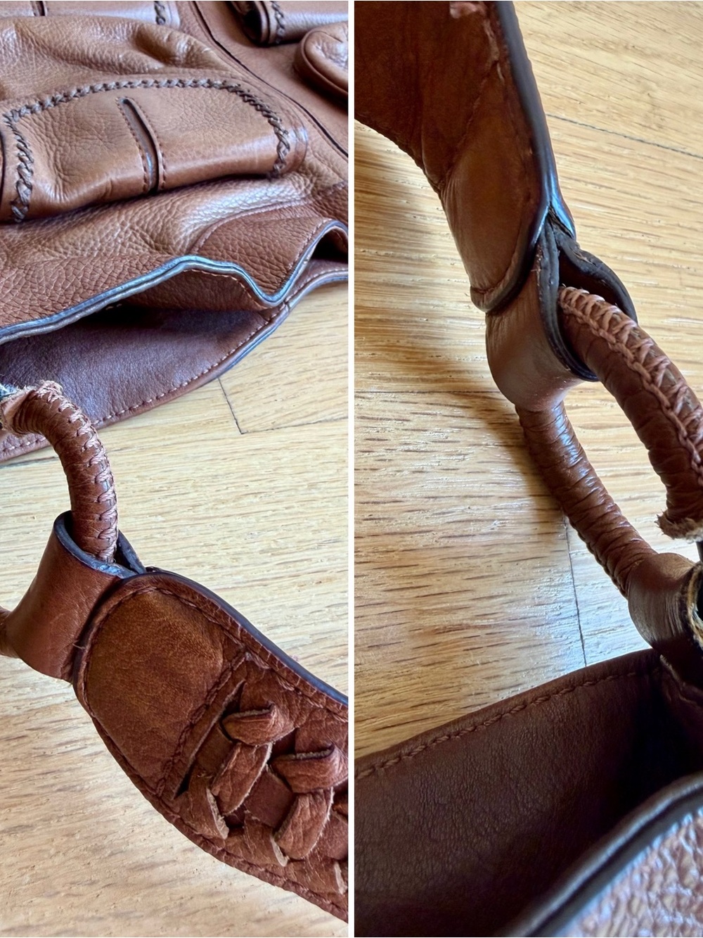 Banana Republic - Brown Pebbled Leather Shoulder/Hobo Bag, Pockets! - Picture 14 of 14